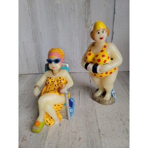 Vintage wax candle woman bathing suit beach unique water tube‎ set